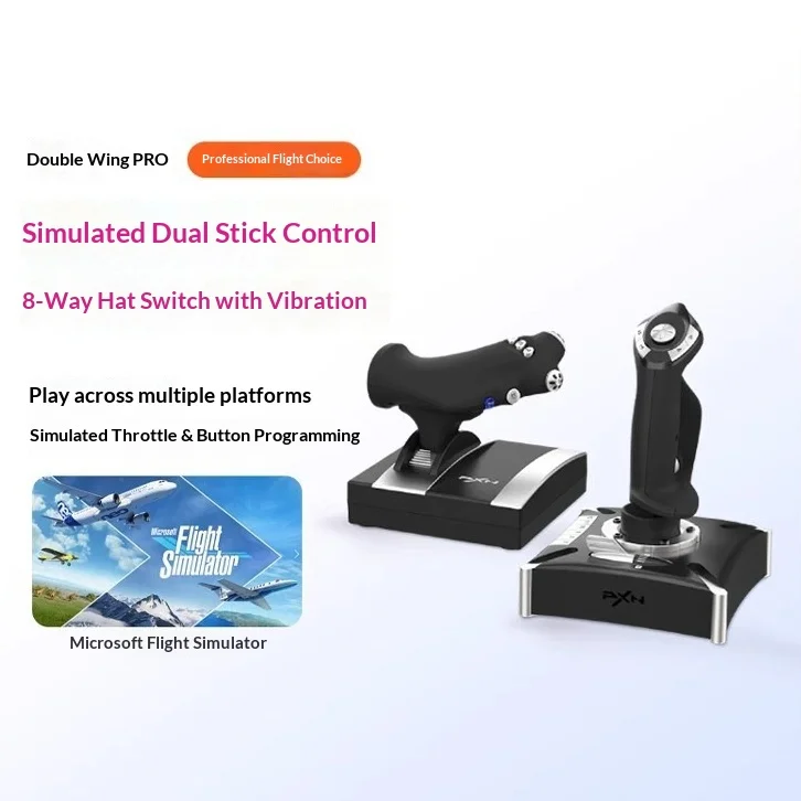 PXN 2119Pro Flight Simulator Joystick Dual Hand HOTAS Flight Stick Programmable Controller For DCS World War Thunder PC