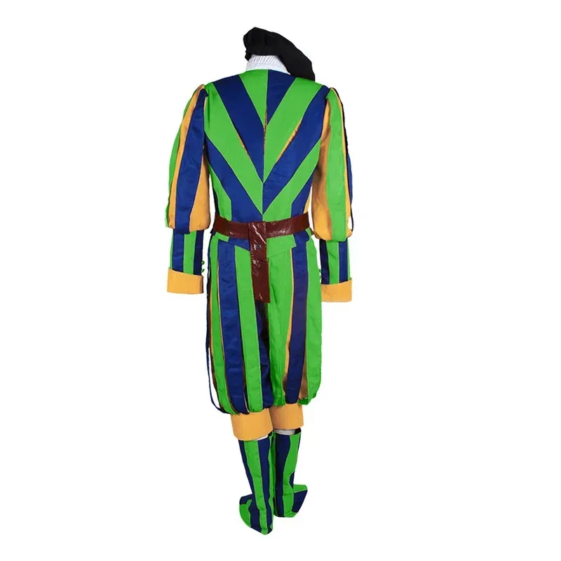 

qq 123Switzerland Soldiers Cosplay Swiss Guard Costume Orange Green Striped Uniform Halloween Carnival Party Suit for Men