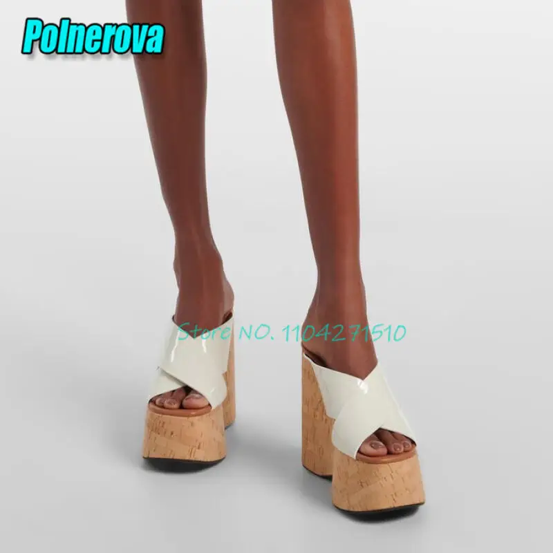 Summer New Thick Soled Wedge Slippers for Women Fashion Platform Open Toe Hollow High Heels Party Banquet Female Casual Shoes