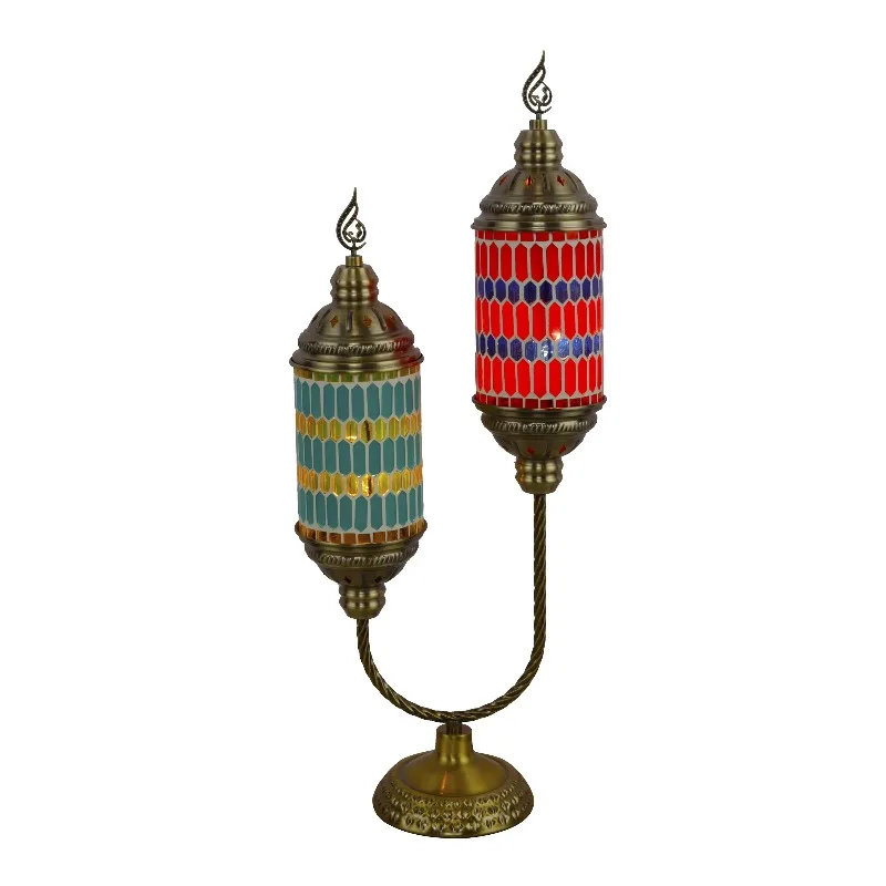 

Handmade multi-colored glass table lamp, new design for home decoration, mosaic art power supply E14 bulb base