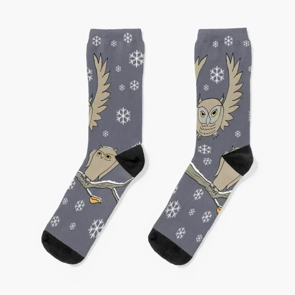 

whimsical owls in snow Socks gift Run halloween summer Socks Women's Men's gym christmas gift cute Socks For Men Women's