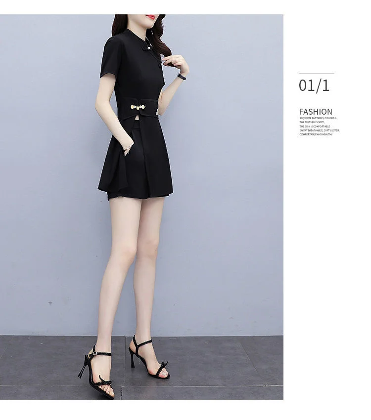 Frauen Anzug Chinesischen Stil Kleidung Zwei Stück Sets 2025, Sommer Neue Crop Top Und Shorts Retro Cheongsam Outfits Passenden für Frauen – Detail 2