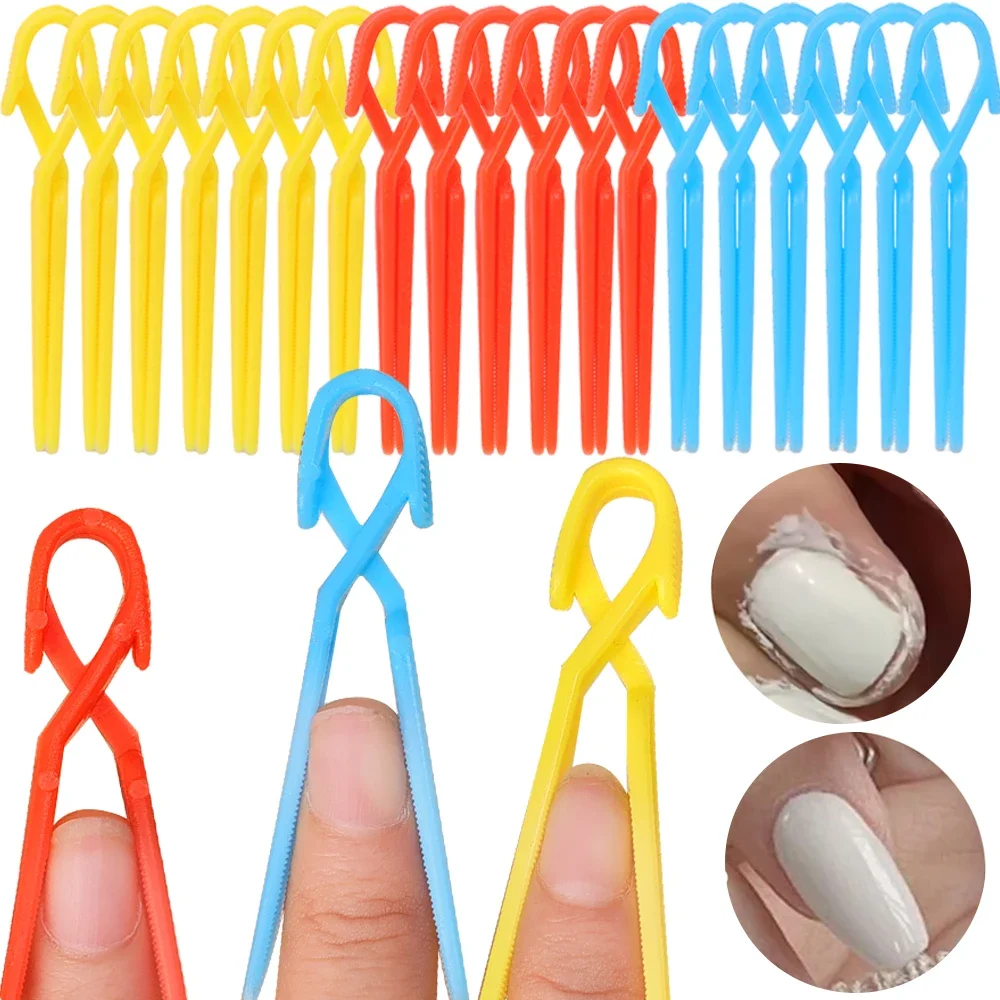 50PCS Nail Shaping Clips Reusable Anti Overflow Auxiliary Shaping Clip French Apply Uv Gel Protect Finger Nails Art Forms Tool