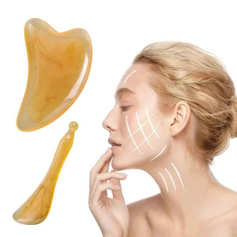 Skin Scraping Resin Guasha Massage Board Face Eye SPA Massager Plate For HAead Neck Back Body Legs Promote Blood Circulation