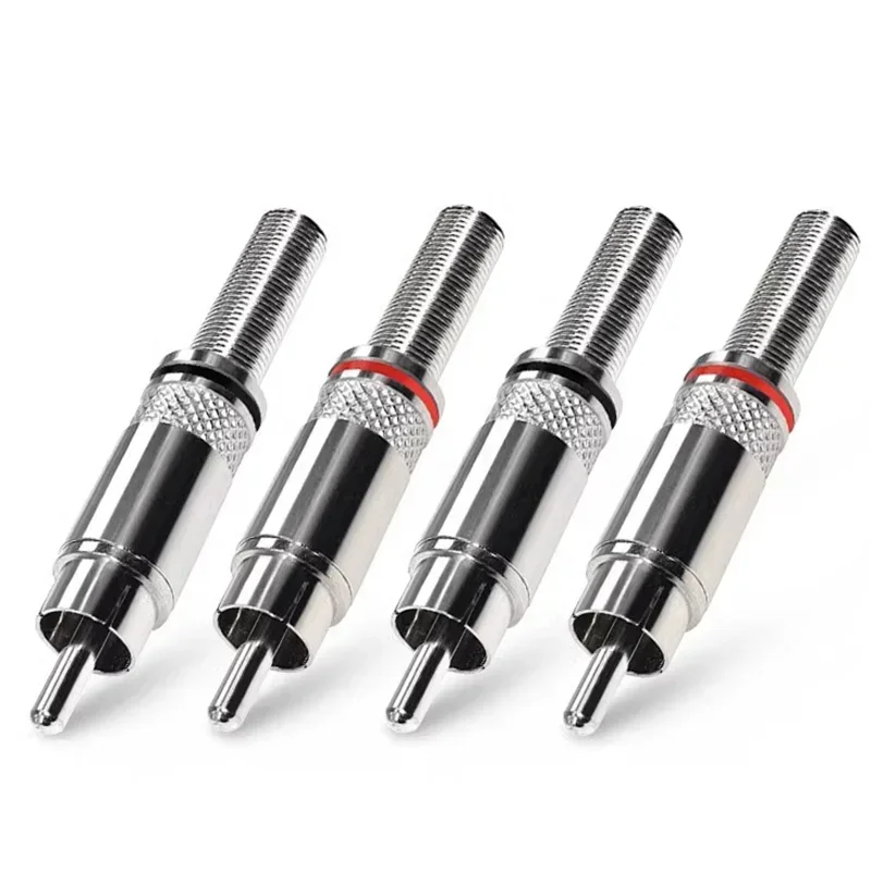 4/8/20Pcs Brass Nickel-plated RCA Male Plug RCA Connector for MIC AV Audio Video Speaker
