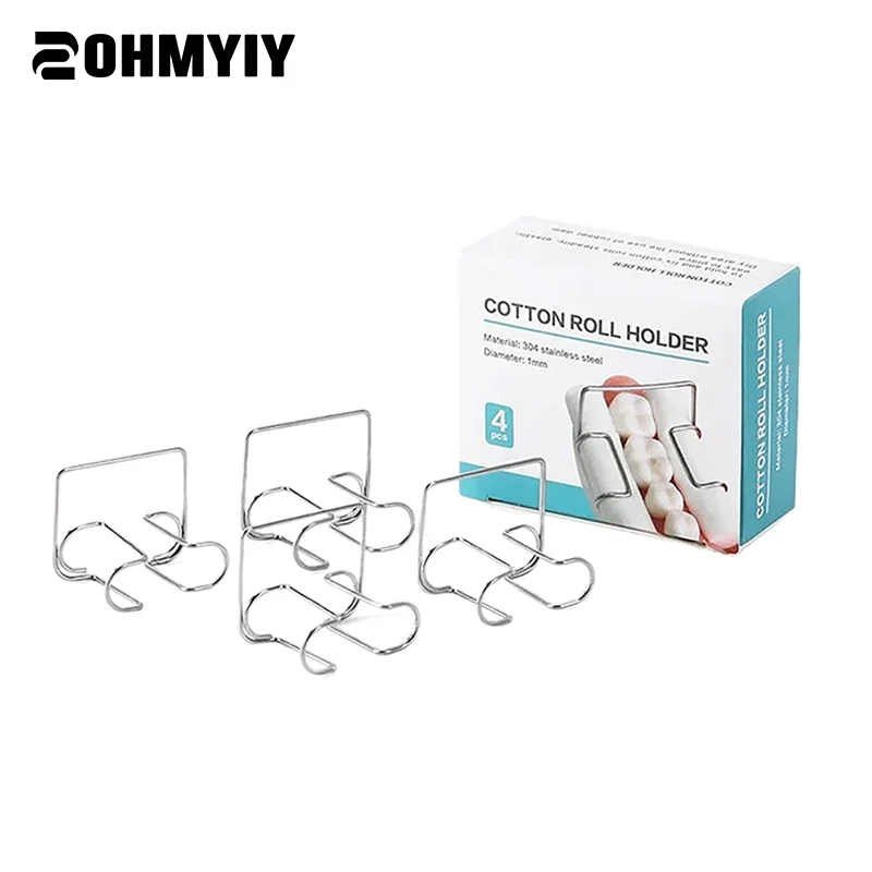

4Pcs/box Dental Stainless Steel Dental Cotton Roll Holder Clip Dental Fixed Clamp Fit Instruments Tool Lab Supplier