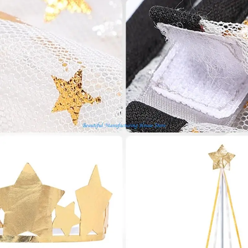 E56A Prinzessin Prinzessin Umhang Stirnband Prinzessin Dressing Kleidung für Mädchen