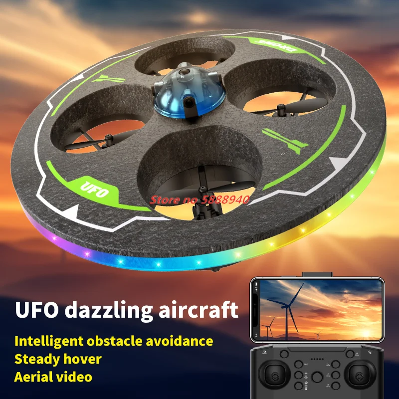 Flying Foam WIFI FPV Remote Control Quadcopter 2.4G Smart Obstacle Avoidance Attitude Hold 360° Flip Colorful Led RC Drone Toys