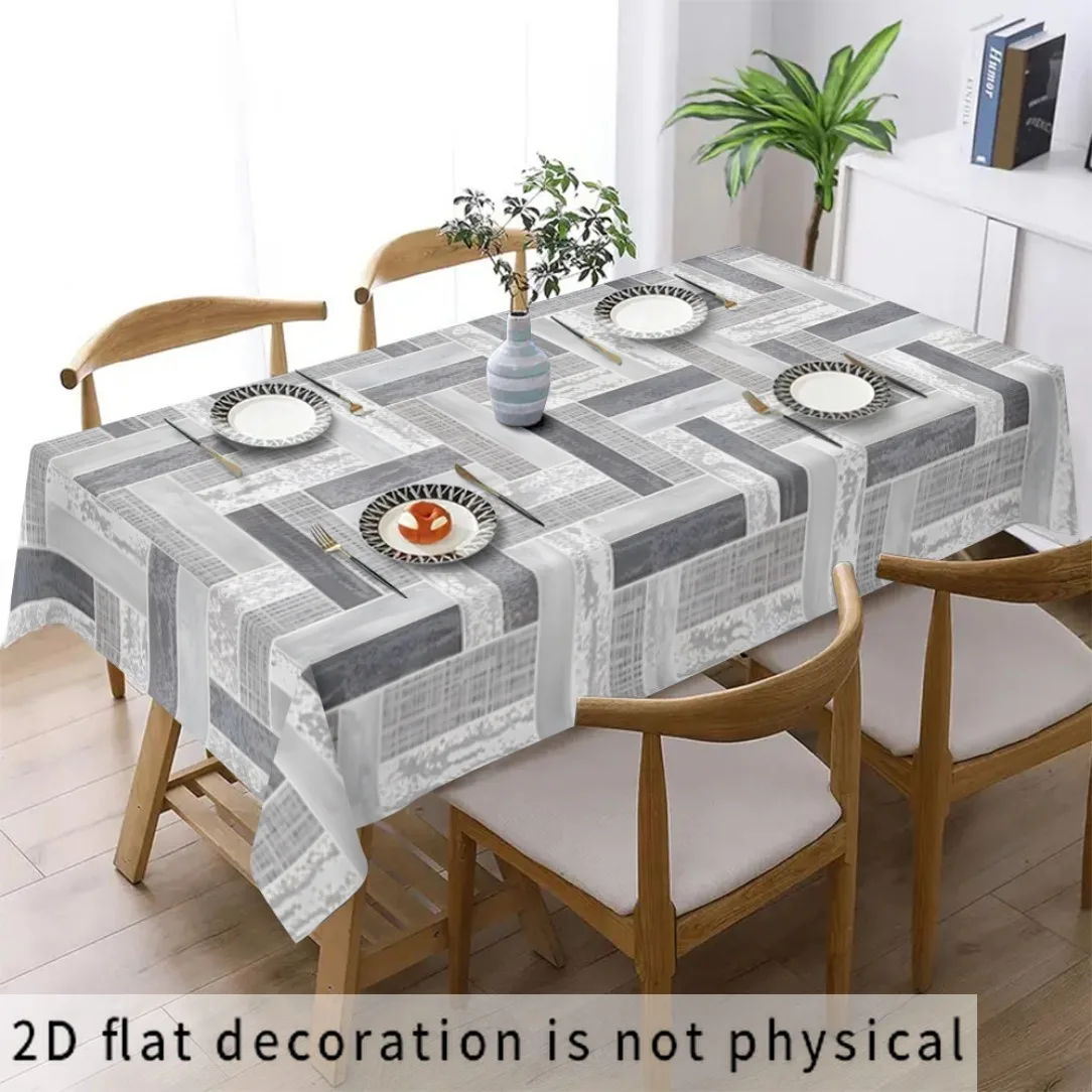 Two-dimensional flat tablecloth, party tablecloth, exquisite and simple gray geometric pattern tablecloth