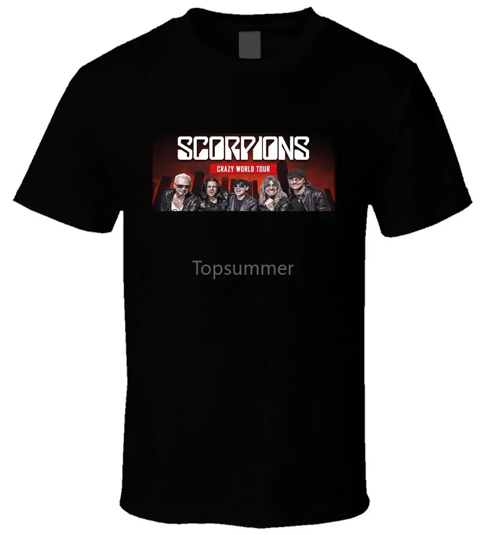 New Best Scorpions Crazy World Tour 2017 T-Shirt Men'S Black Size S-3Xl Mens T Shirts Short Sleeve Trend Clothing Top Tee