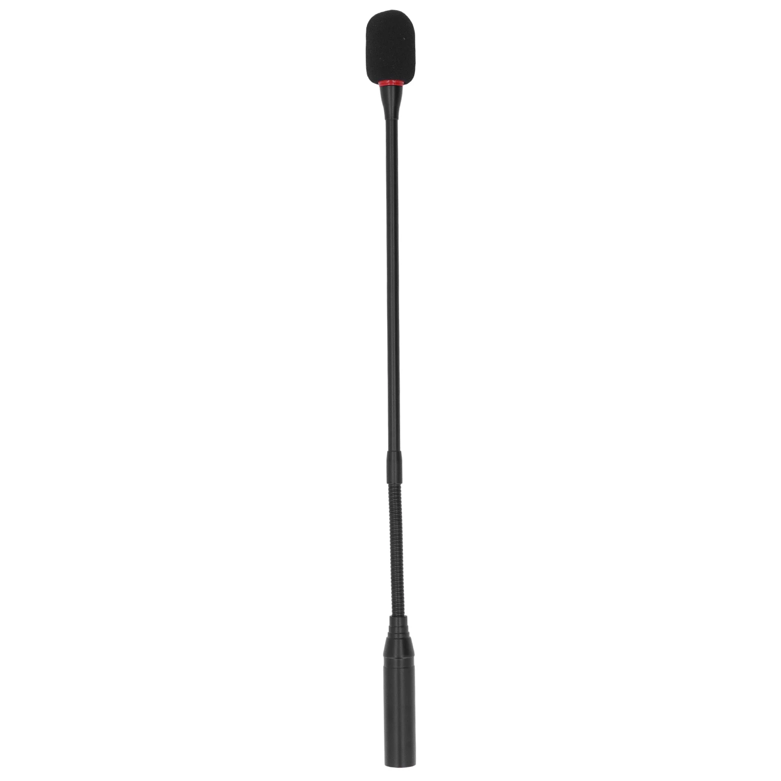 Gooseneck Microphone 3 Pin 45cm Flexible Noise Reduction Gooseneck Plug in Microphone with Power Indicator for Meeting Rooms