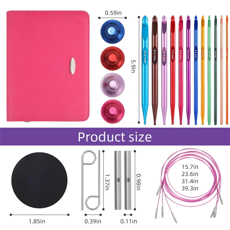 

Сменные крючки 3–10 мм — набор парижских крючков с кабелем, 6-дюймовый алюминий, длинные крючки для вязания крючком