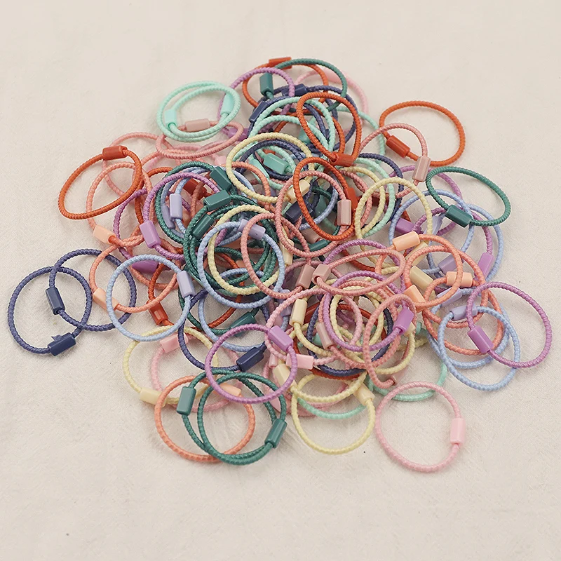 100pcs Basic Hair Elastic Rubber Band Children Girls Scrunchies Headband Ponytail Holder Gum For Hair Soft Hair Accessories