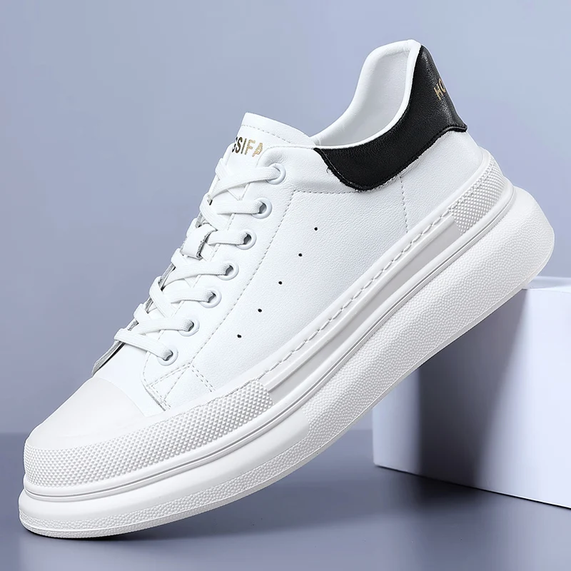 2024 Autumen New Mens Shoes Fashion Concise Small White Shoes Trend Comfortable Board Shoes Fashion Bordered Casual Sneakers