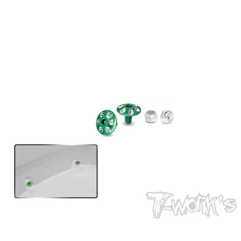 Original T Works TO-335 1/10 Tornillo de arandela de ala de aluminio ligero de 9,5 mm 2 piezas. (5 colores) Herramienta Rc