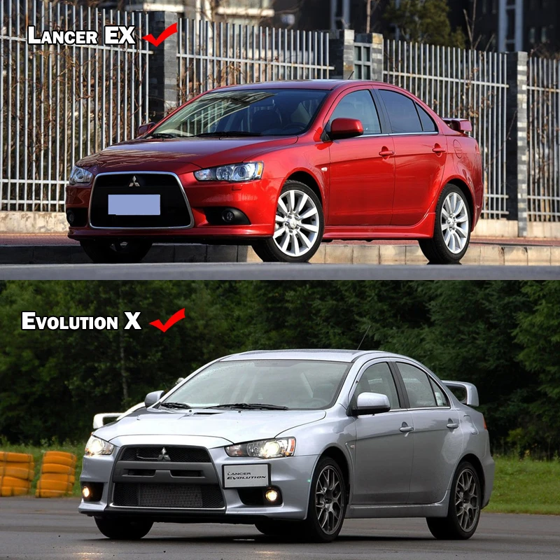 Carbon Fiber Car Front Lamp Headlights Cover Eyelids Eyebrows Sticker For Mitsubishi Lancer EX Evolution X 2008 - 2017 EVO 10th