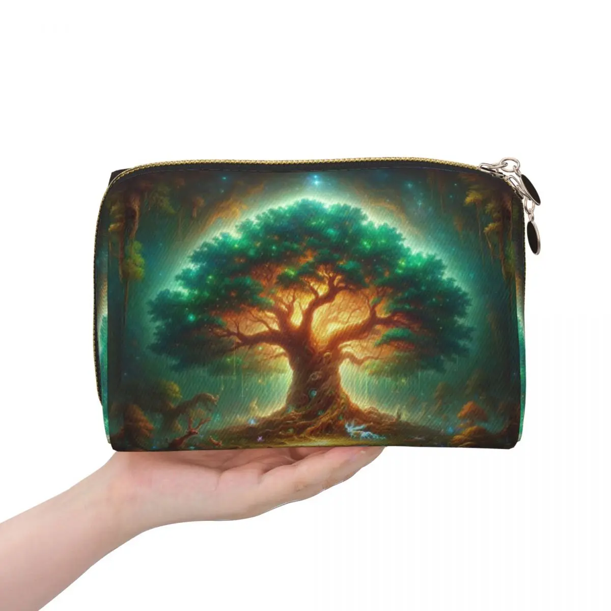 Enchanted Tree Of Life Women Cosmetic Bags Travel Makeup Organizer Pouch Toiletry Storage Dopp Kit Case