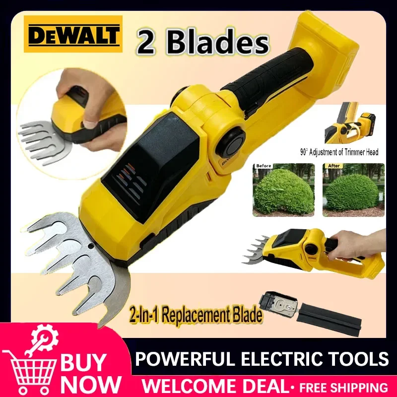 

2026 New Dewalt 2IN1 Cordless Hedge Trimmer for 20V Battery Handheld Household Shrub Weeding Pruning Mower Garden Tools