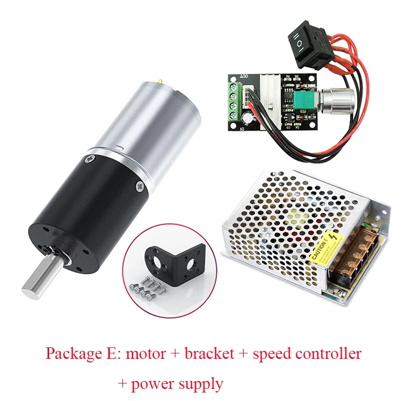 

GA24Y-370 12V/24V Planetary Gear Motor 17-2125RPM High Torque Reversible Full Metal Gear Small Motor for Robotics Automation
