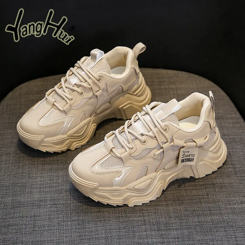 Platform Shoes Waterproof Wear-resistant Sports Casual Korean Style Student  Sneakers Women 2023 New Fashion Autumn and Winter