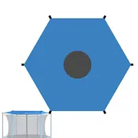 Cubierta parasol para trampolín, toldo para trampolines de protección solar de 8 pies, 10 pies, 12 pies, 14 pies y 16 pies, accesorios de cubierta para tapas de trampolín anti-UV