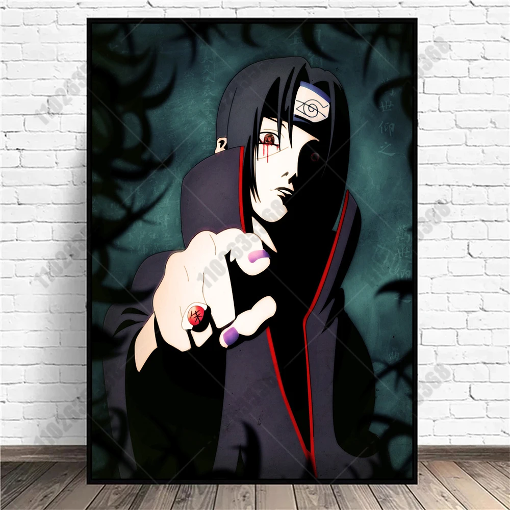 Peripheral Anime Naruto Posters Canvas Painting Print Kakashi Sasuke Uchibo Ferret Picture Wall Art Living Room Decoration Gift