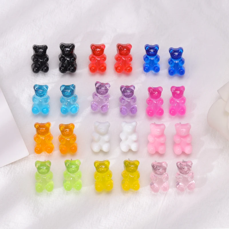 Nette Gummibärchen Ohrstecker für Frauen Candy Farben Tier Baumeln Ohrringe Brincos Femme Mädchen Party Urlaub Schmuck Geschenke – Detail 3
