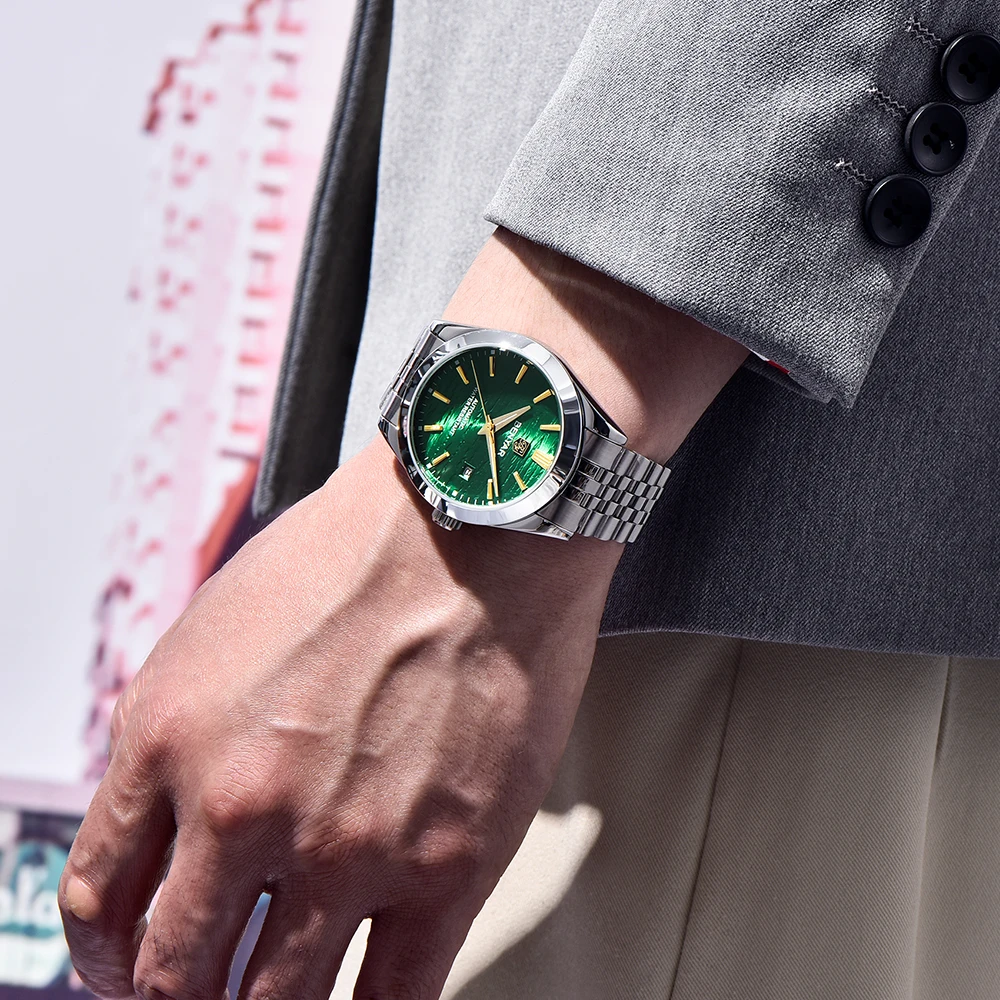 Benyar 2025 New 40Mm Dial Men's Automatic Mechanical Watch 316L Stainless Steel Simple 5Bar Waterproof Watch