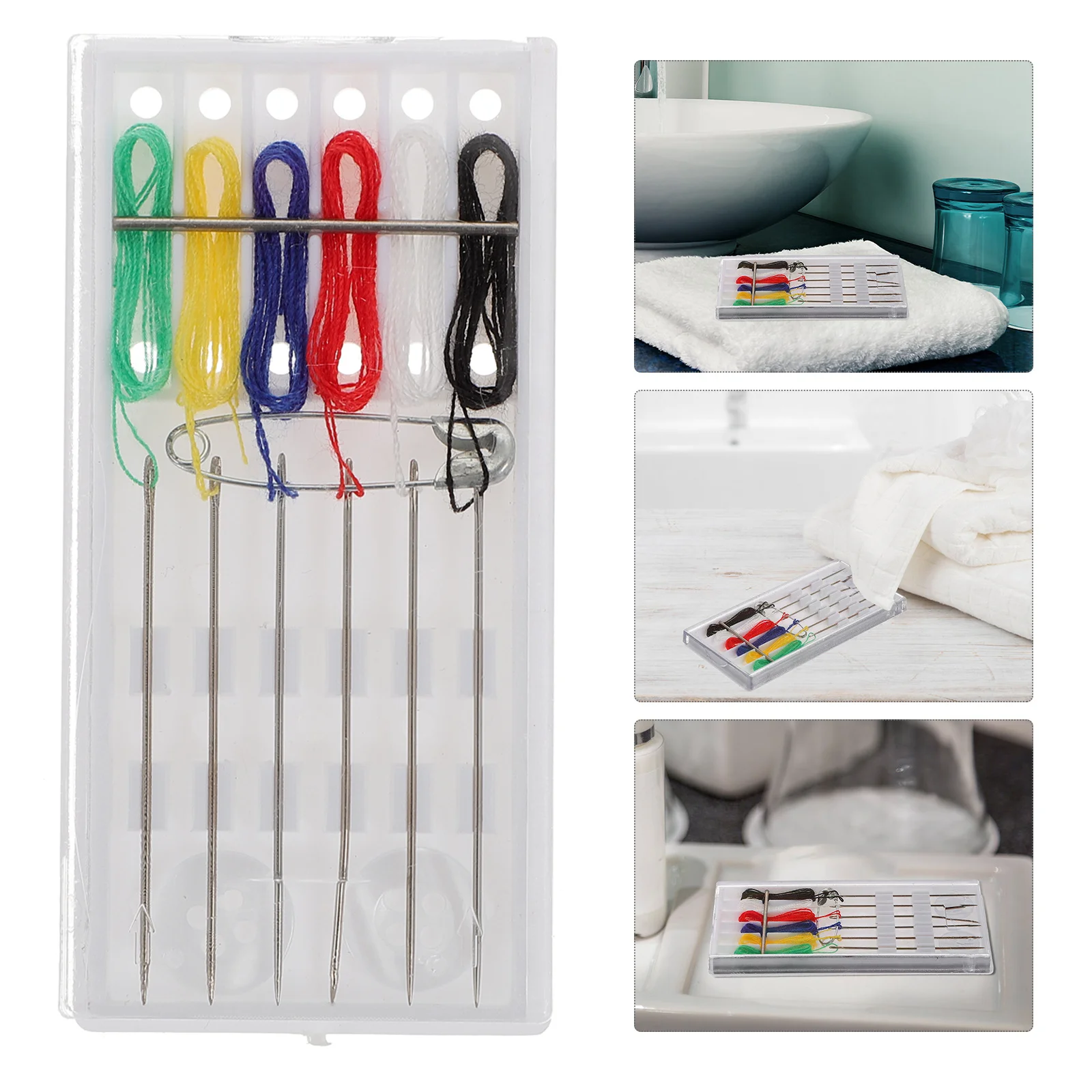 

Portable Sewing Tool Box Needle Thread Kit Replacement Buttons Travel Sewing Kit Hand Stitching Supplies Colored Threads