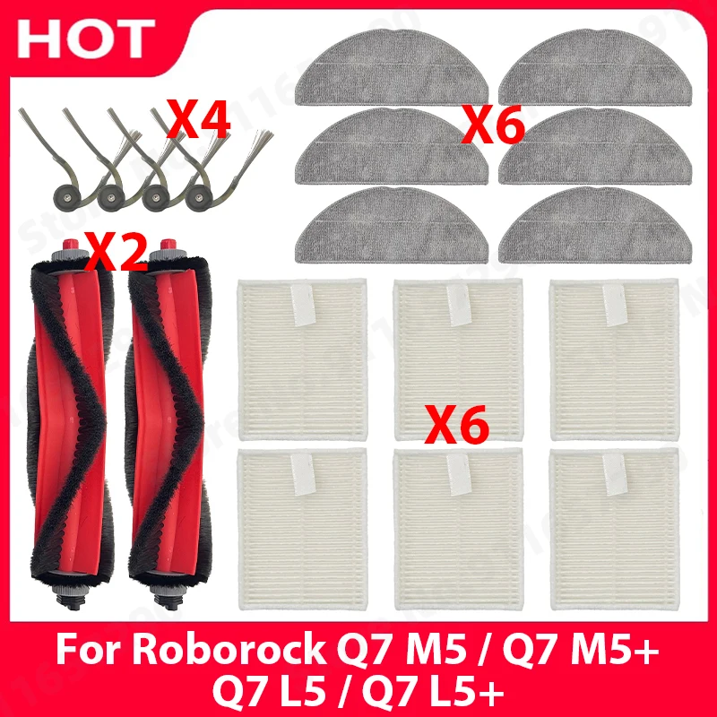 

For Roborock Q7 M5 / Q7 M5+ / Q7 L5 / Q7 L5+ Interior Replacement Parts Main Side Brush Mop Cloth Filter Robot Vacuum Cleaner