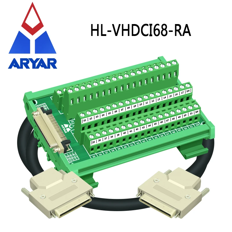 SCSI68 DIN Rail Mount 68-pin MDR Female Interface Module SCSI68 VHDCI 68 Extension Cable