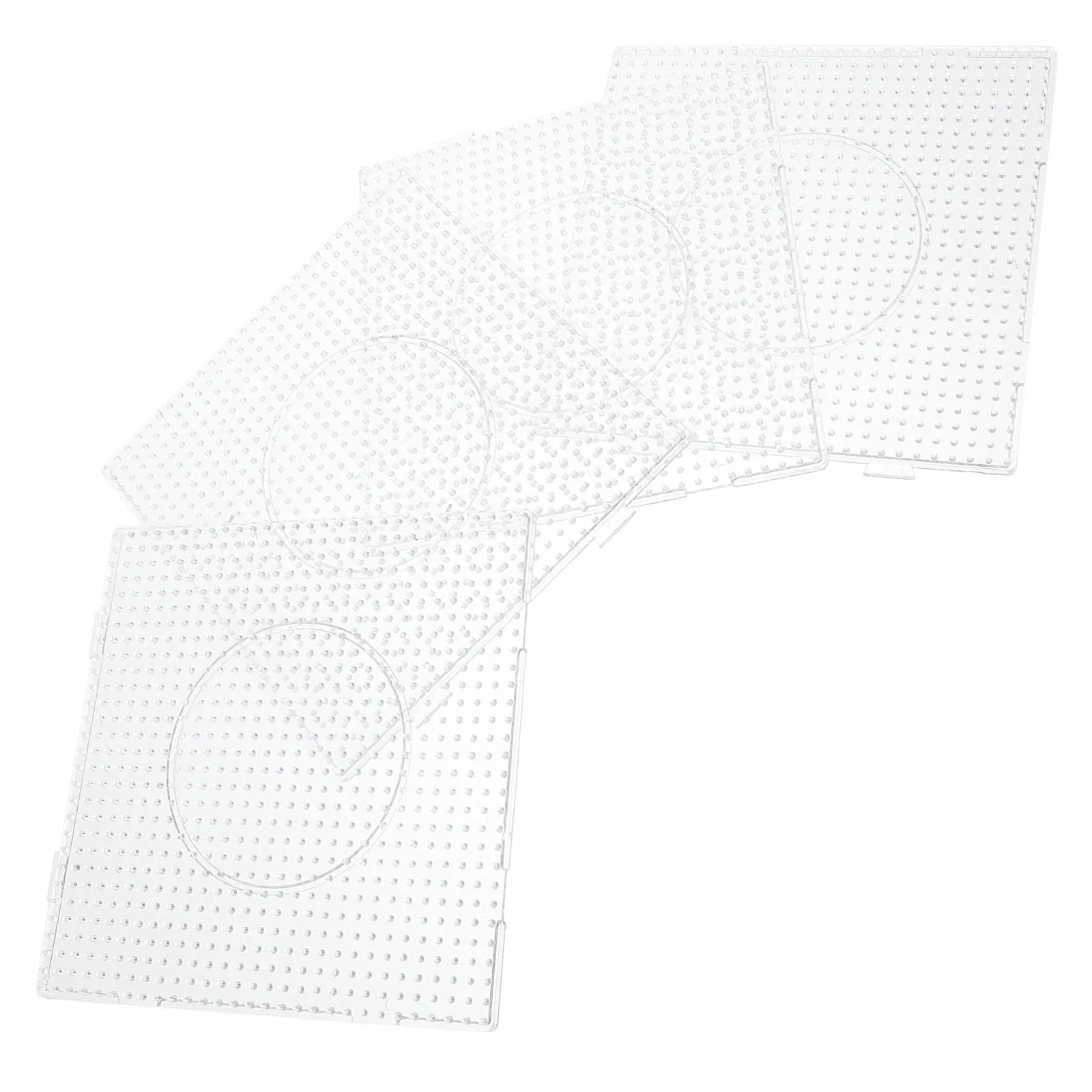

4Pcs Transparent Acrylic Beading Boards Large Surface Interlocking Tabs DIY Craft Accessories for Fuse Beads Projects