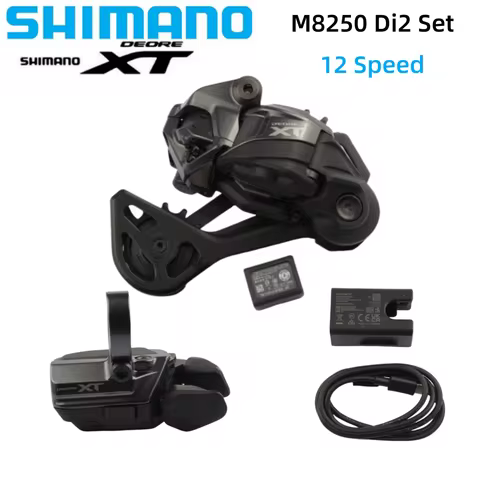 SHIMANO DEORE XT M8250 Di2 Groupset RD-M8250 Rear Derailleur With Battery SL-M8250 EC-DN100 Charger Electronic Kit For MTB Bike