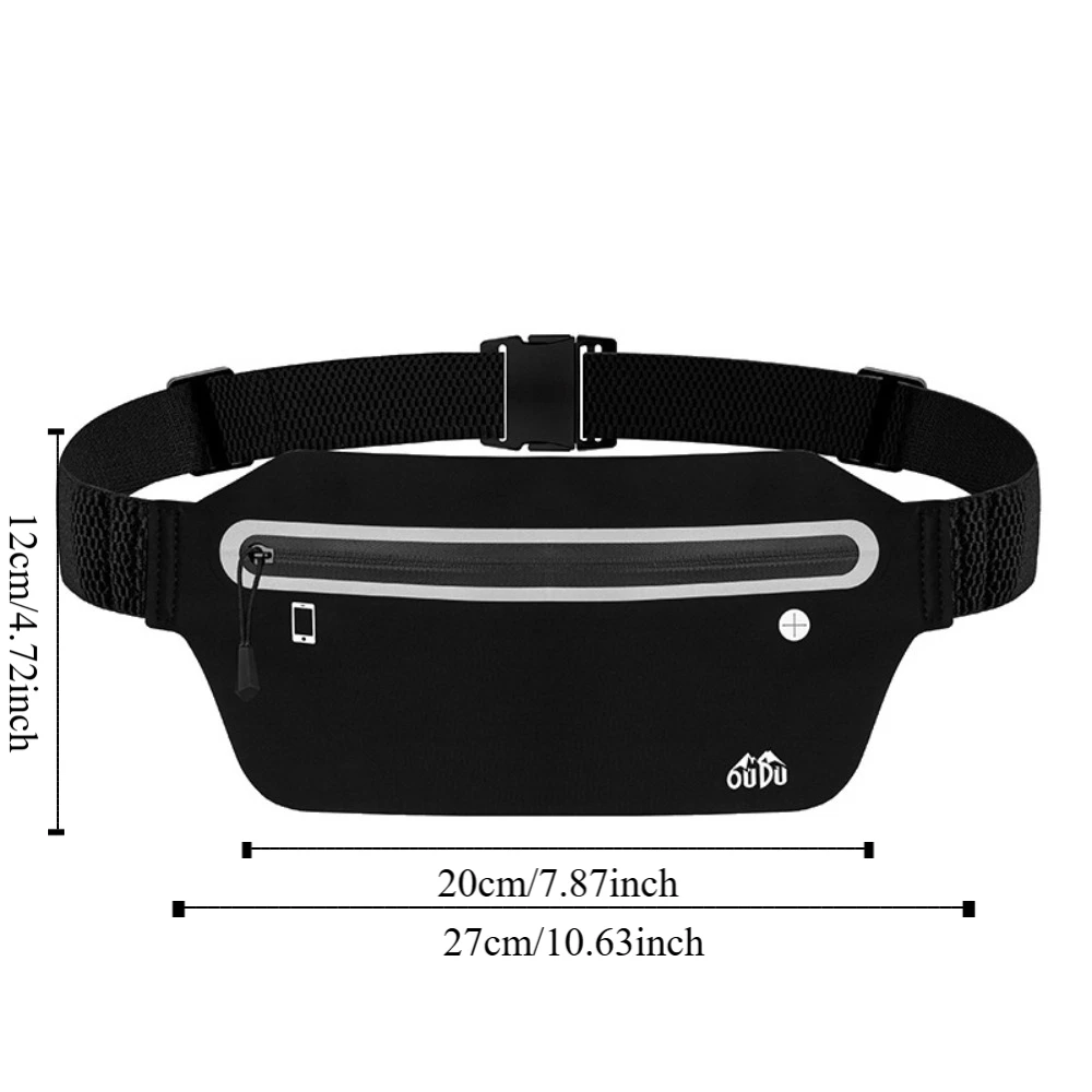 Ultra-Thin Sport Mobile Waist Bag Close Fitting High Elastic Running Waist Bag Large Capacity Breathable Sports Phone Bag