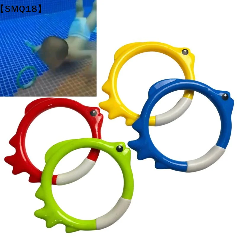 4Pcs Underwater Swim Training Gear With Fish-Shaped Retrieval Rings Diving Rings Set Floatable PVC Pool Toys Adults/Kids【SMQ】