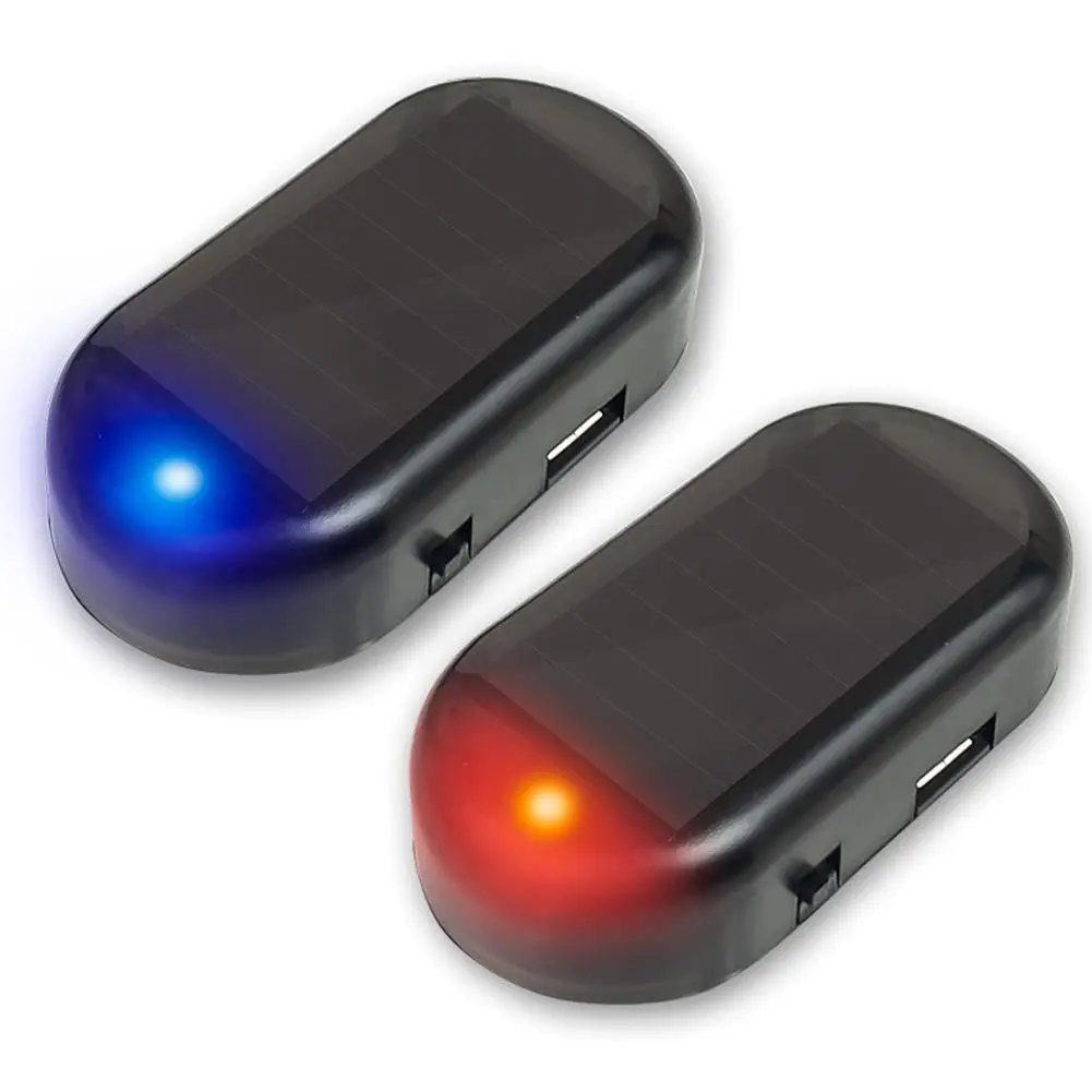 YUSATAN Car Fake Security Light Solar Powered Simulated Dummy Alarm Wireless Warning Anti-Theft Caution Lamp LED Flashing Lights
