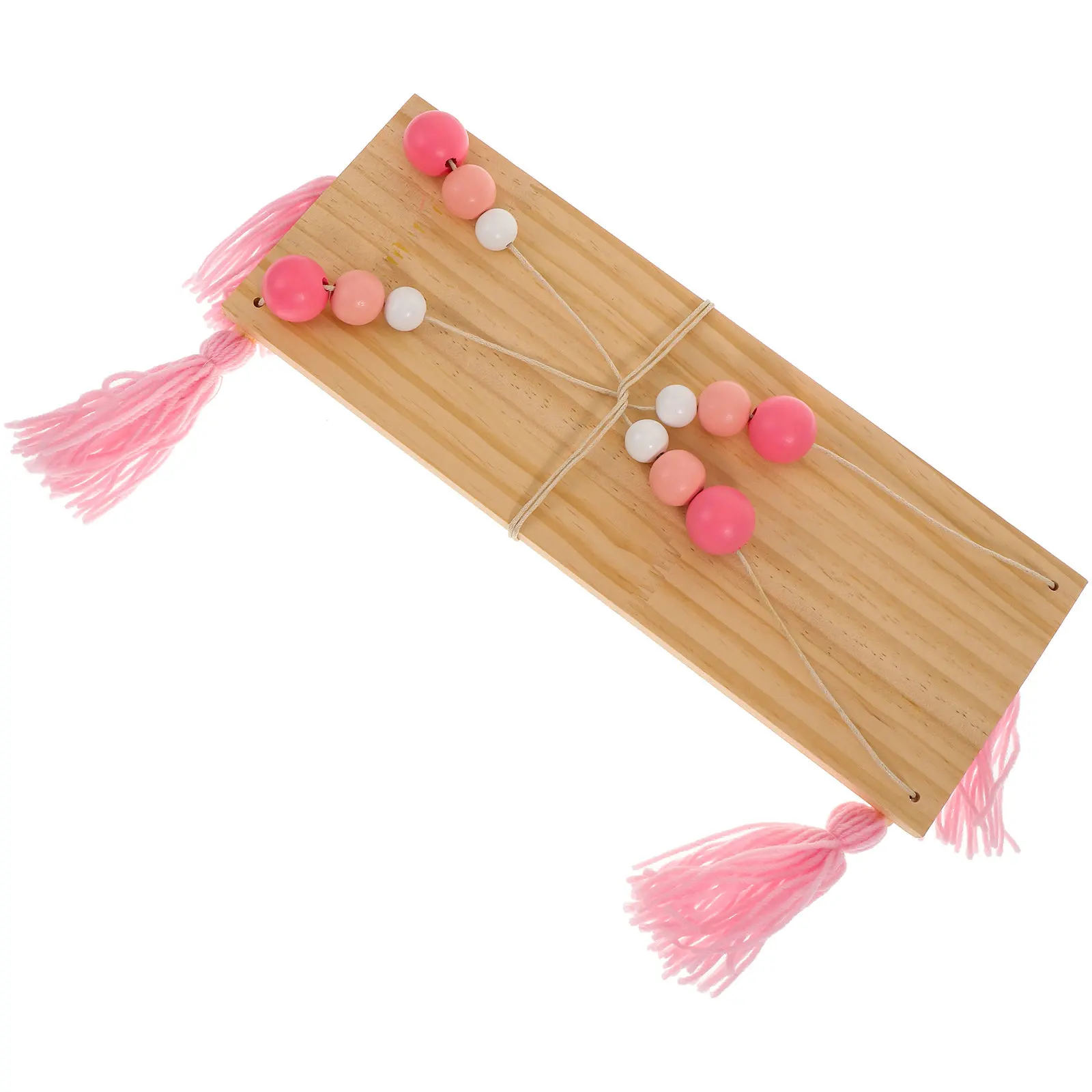 Nordic Wood Wall Shelves Cyan Beads Tassel Organizer Room Decor Storage Shelf Practical Home Decoration Wall Shelves