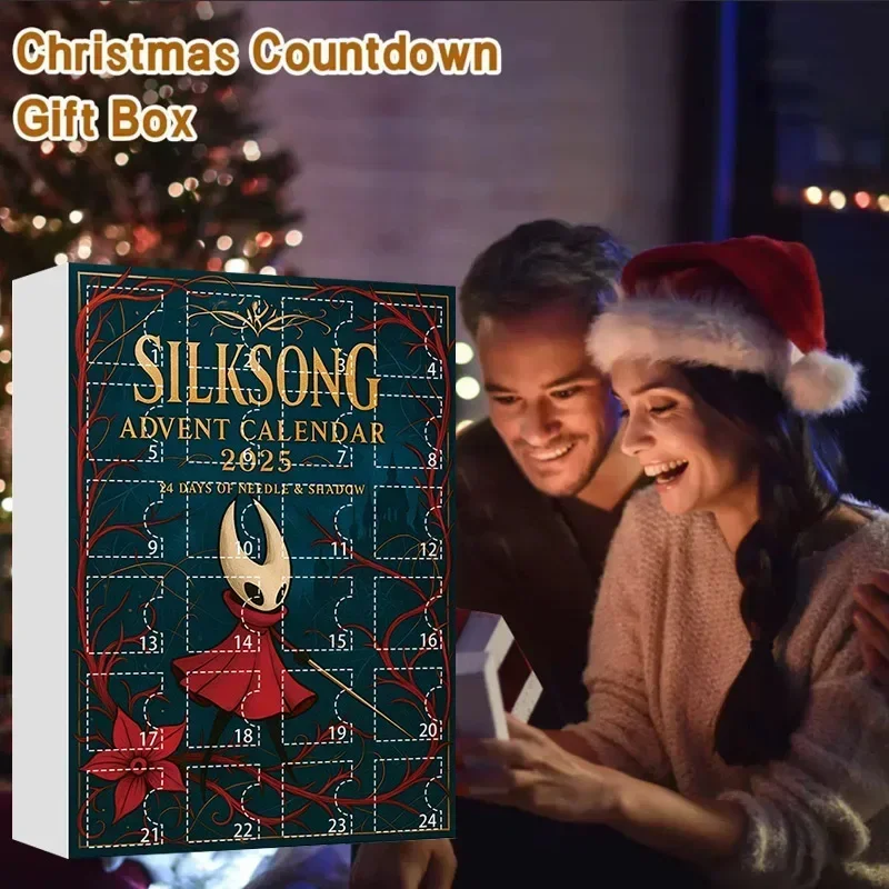 2026 Weihnachten Countdown-Kalender Hollow Knight Überraschung Blind Box 2D flache Acryl Anhänger Weihnachtsbaum Dekoration Erwachsene