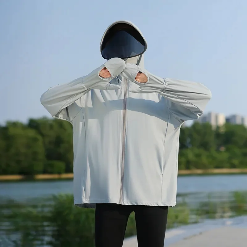 Hoody Sun Protection Lens Jacket For Women 2023 New Summer Cardigan Cycling UPF50+UV Protection Thin Ice Silk Cover Shirt Female