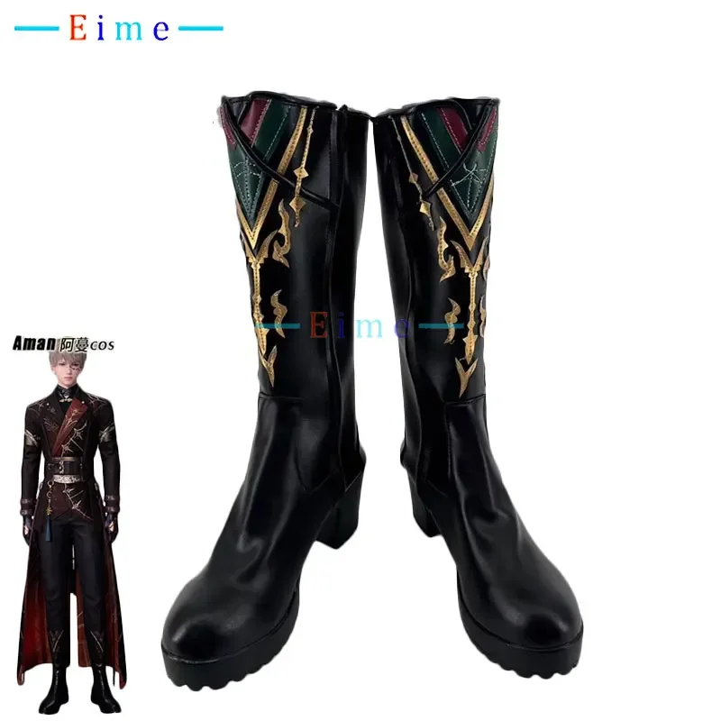 Love and Deepspace Xavier Cosplay Shoes PU Leather Shoes Halloween Carnival Boots Anime Accessories Black High Heels Custom Made