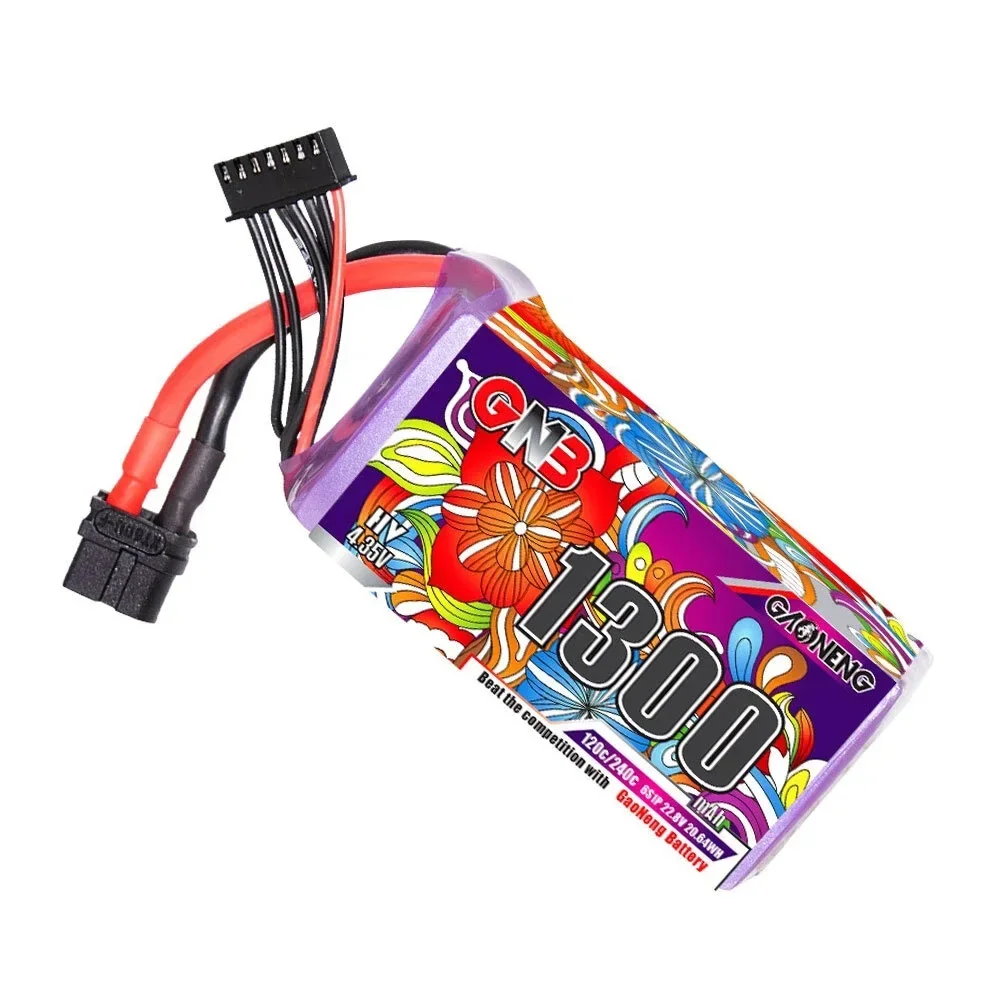 GAONENG GNB 6S 22,8 V 1300mAh HV 120C LiPo batería XT60 enchufe para GEPRC MARK5 Nazgul5 Evoque F5D F5 F6 Dron de carreras con visión en primera persona