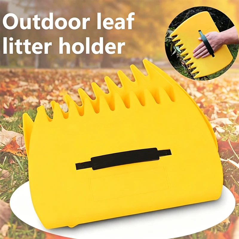 Leaf Scoop Seratted Teeth Leaf Collector Thickened Body Enlarged Leaves Grass Clippings Lawn Debris Cleaning Rake for Yard