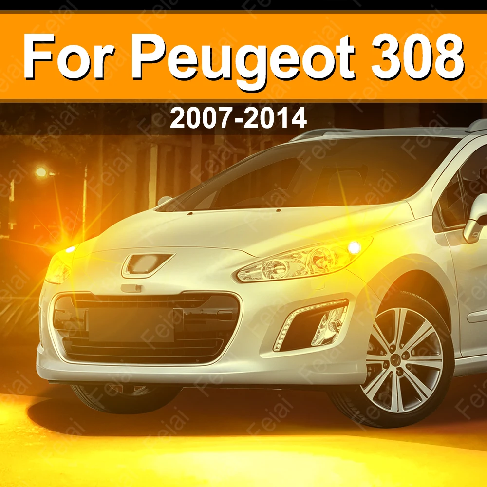 For Peugeot 308 SW Turn Signal LED Light Car Indicator Bulb Amber Accessories 308 2007 2008 2009 2010 2011 2012 2013 2014 Yellow