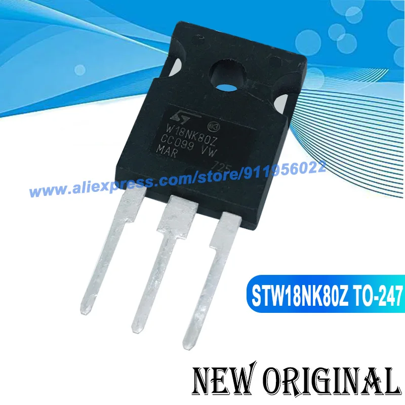 (5 Pieces) STW18NK80Z W18NK80Z TO-247 800V 19A / STW12NC60 W12NC60 600V 12A / W45NM50FD STW45NM50FD 500V 45A TO-247
