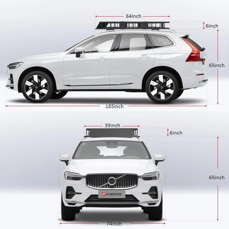 250LB Capacity Heavy Duty 64" x 39" Roof Rack Cargo Carrier Basket – Includes Cargo Net, for SUV/Truck/Van