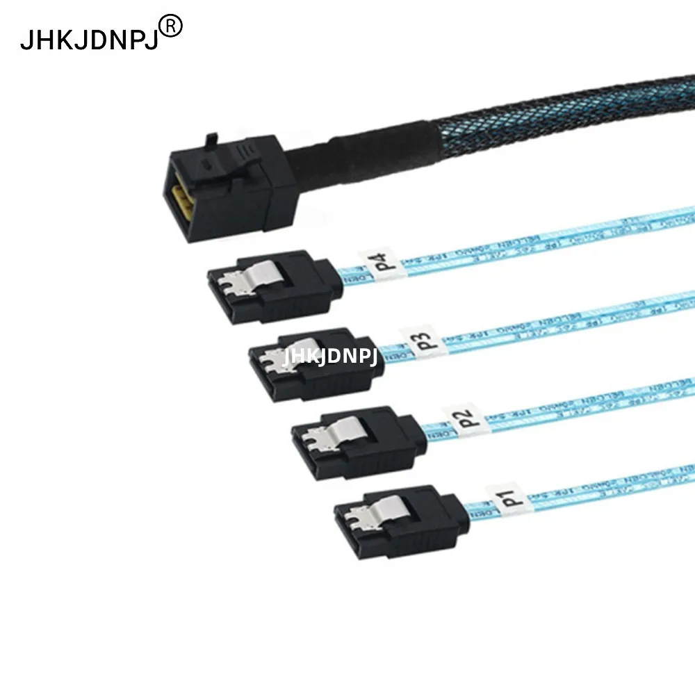 Mini SAS SFF-8643 to 4 Ports SATA 3.0 7PIN Target Hard Disk Drive Data Extension Cable 50CM 100CM