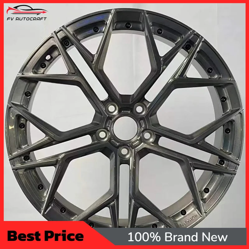 【2026】Precio Directo de Fábrica, Estilo Mech-Tech, 21 Pulgadas, 5x130, Color Gris Metálico Pulido, Juego de Dos Piezas Forjadas para Porsche Cayenne