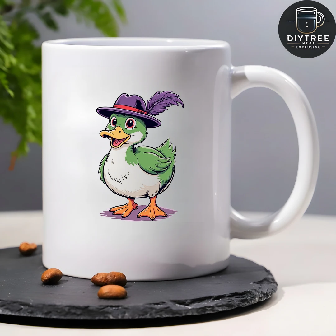 Tasse de dessin animé de canard mignon 11oz, tasse de boisson froide et chaude pour enfants, cadeau de noël, tasse de bureau familial