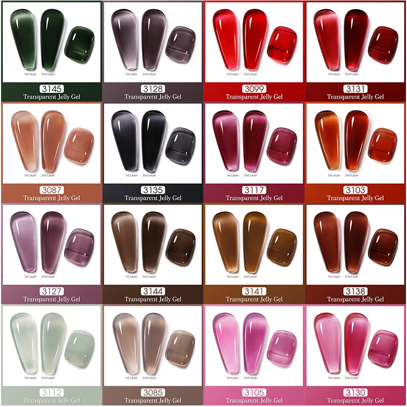 NAILCO Autumn Winter 15ml Jelly Gel Nail Polish Semi Permanent UV Gel Nail Art Gorgeous Translucent Color Soak Off Gel Varnish