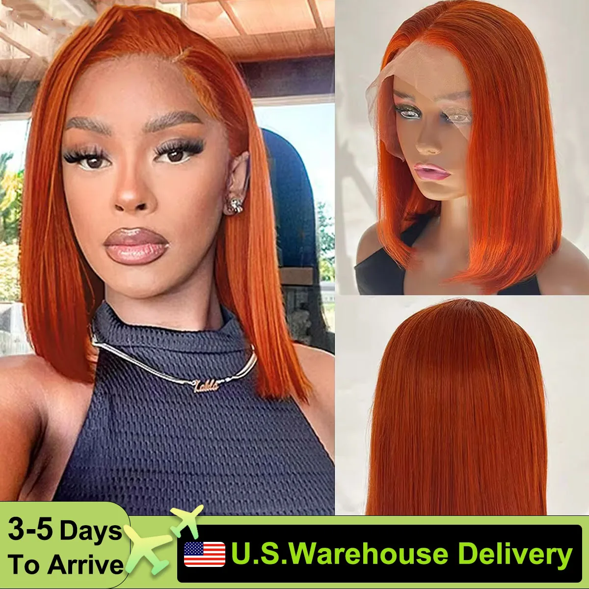 Orange Bob Cut Lace Wigs Women Human Hair Ginger Straight Bob T Part Lace Front Wig 99J Highlight Brazilian Bob Lace Wigs Allure